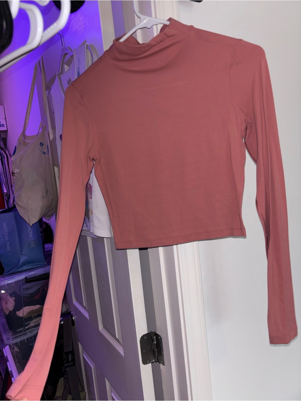 lululemon athletica Dusty Rose Long-Sleeve Mock Neck Crop Top